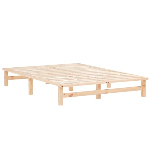 Homestyle4u Holzbett Palettenbett 140x200 Mit Lattenrost Natur Bettgestell