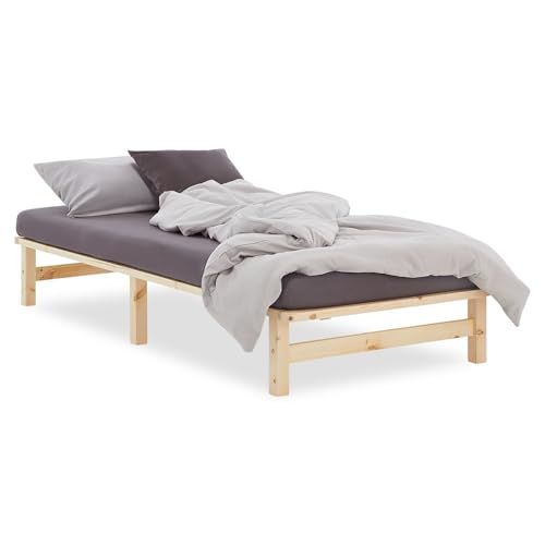 Homestyle4u Holzbett Palettenbett 90x200 Mit Lattenrost Bettgestell Holz