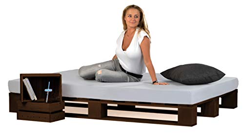 Sunnypillow Palettenbett Aus Holz Holzbett 160x200 Cm Palisander