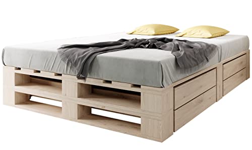 Sunnypillow Palettenbett M2 Aus Holz 160 X 200