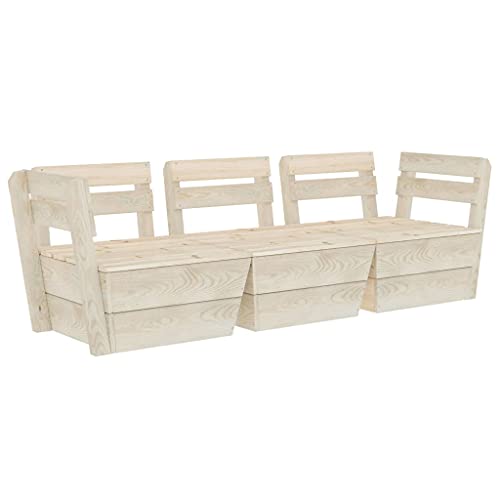 Vidaxl Impregniert Fichtenholz Garten Palettensofa 3 Sitzer Lounge