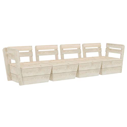 Vidaxl Fichtenholz Impr Gniert Garten Palettensofa 4 Sitzer