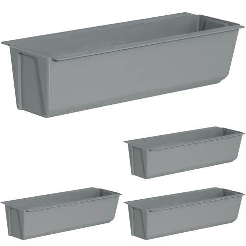 Artecsis Paletten Blumenkasten 4er Set Betongrau Pflanzkasten Einsatz