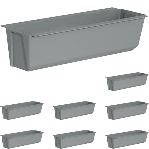 Artecsis Paletten Blumenkasten 8er Set Betongrau Pflanzkasten Einsatz