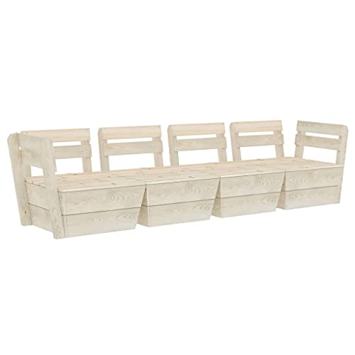 Vidaxl Fichtenholz Impr Gniert Garten Palettensofa 4 Sitzer