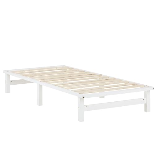 Homestyle4u Holzbett 90x200 Wei Palettenbett Bettgestell Mit Lattenrost