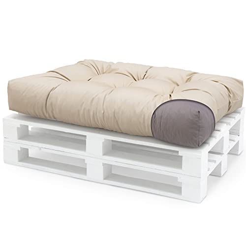 Spatium Palettenkissen Set Abnehmbar Bezug Wasserdicht Gesteppt Palettenauflage