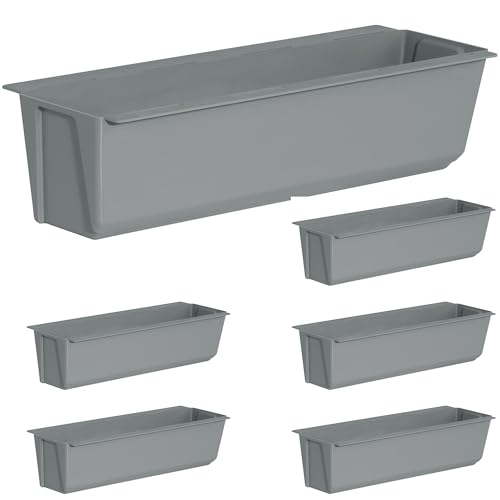 Artecsis Paletten Blumenkasten 6er Set Betongrau Pflanzkasten Einsatz