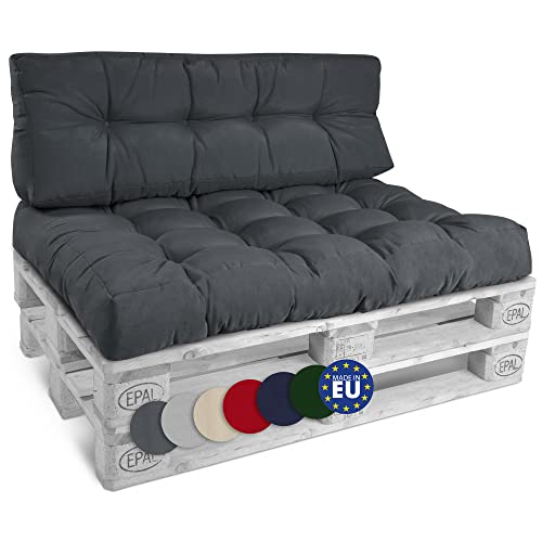 Beautissu Set Palettenkissen Outdoor 1x Sitzkissen 120x80 Cm