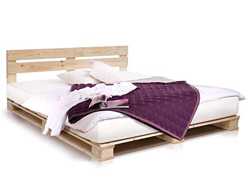 Paletti Palettenbett Inklusive Kopfteil Massivholzbett Holzbett Bett Aus
