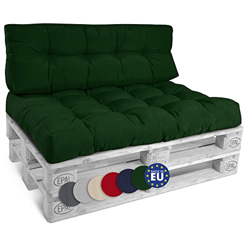 Beautissu Set Palettenkissen Outdoor 1x Sitzkissen 120x80 Cm
