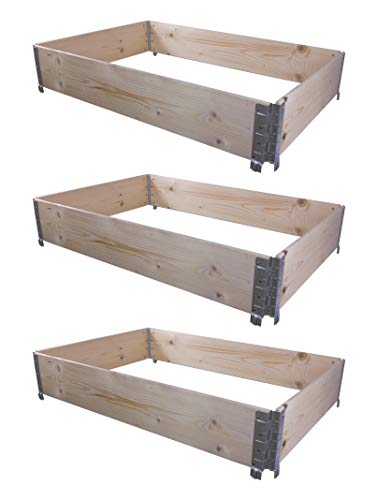 Bigdean 3x Hochbeet Palettenrahmen 120x80x20cm Gro Holzrahmen Faltbar