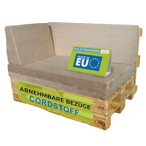 Pillows24 Palettenkissen 3 Teiliges Set Aus Cordstoff Sitzkissen