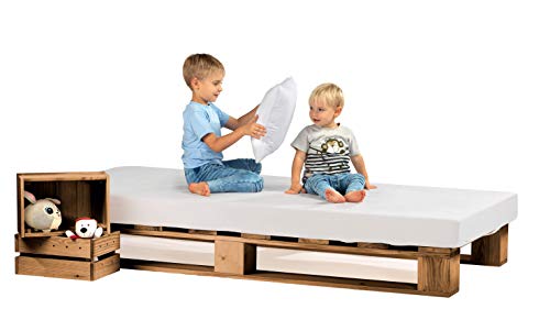 Sunnypillow Palettenbett Aus Holz Holzbett 120x200 Cm Eiche