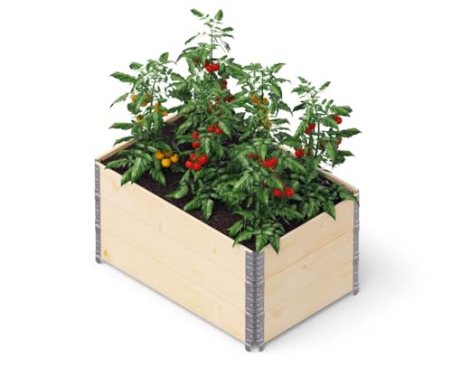 Kronus 3er Set Palettenrahmen Hochbeet 80x60x60 Cm Stapelbar