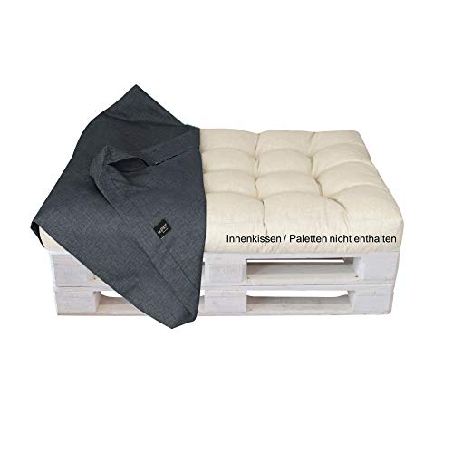 Lileno Home Palettenkissen Bezug Anthrazit Ersatzbezug F R